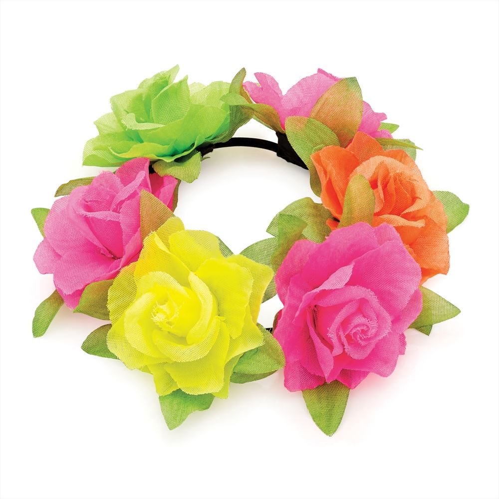 Flower Rose Bun Garland Floral Head Hair Band Scrunchie Elastic Bridal