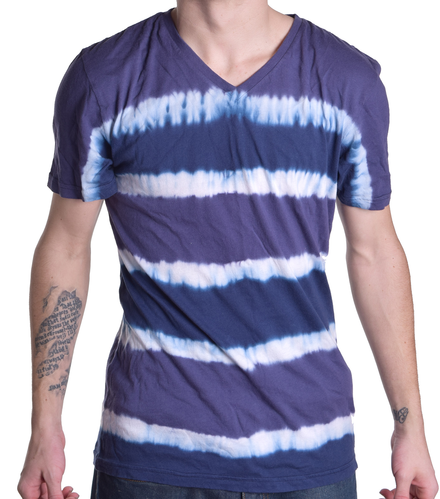 T4T Men's Sustainable Apparel Tie Dye Stripe V Neck Tee Shirt eBay