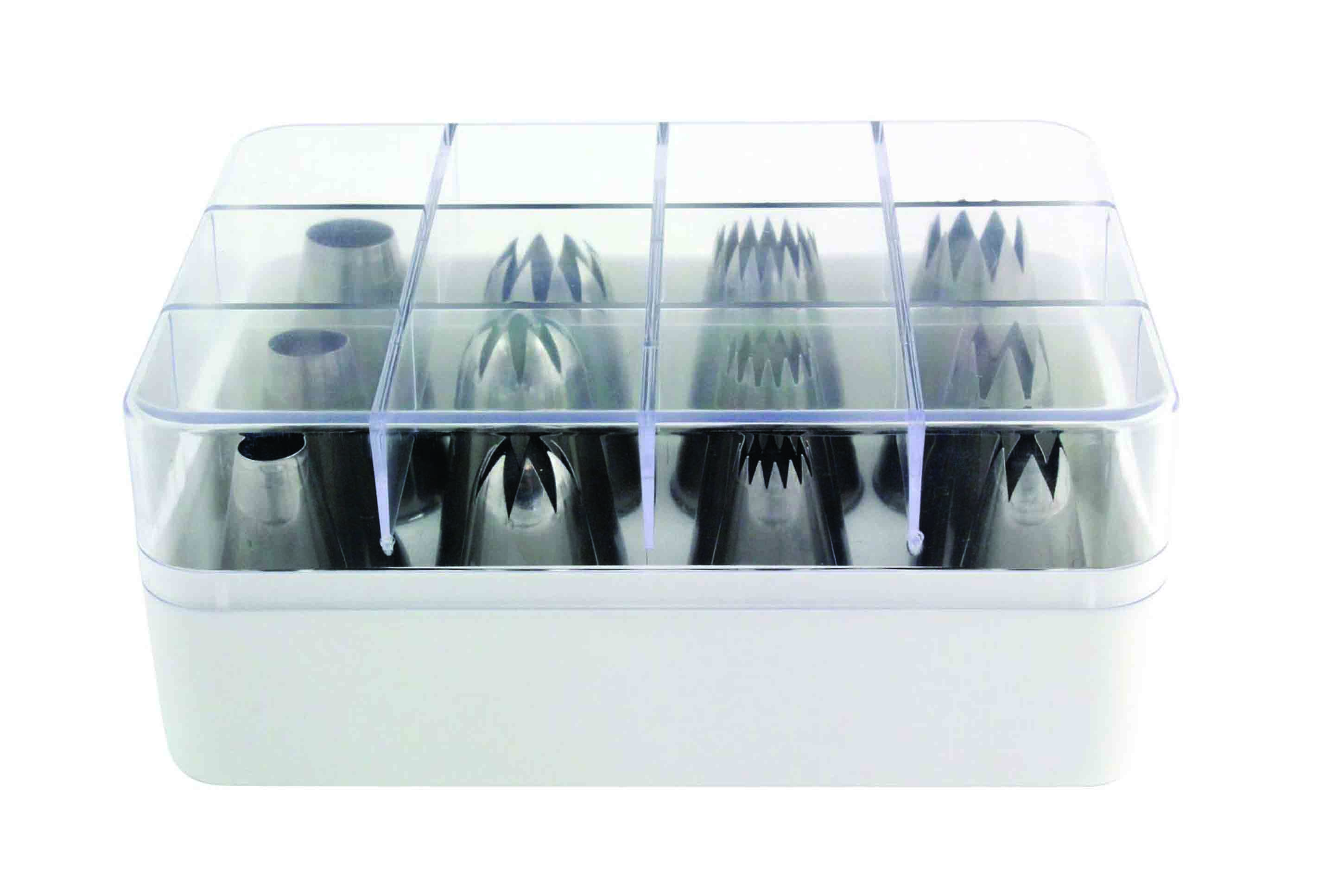 JEM Cake Decor Icing 12 Piece Savoy Nozzle Tip Set Boxed Box Storage