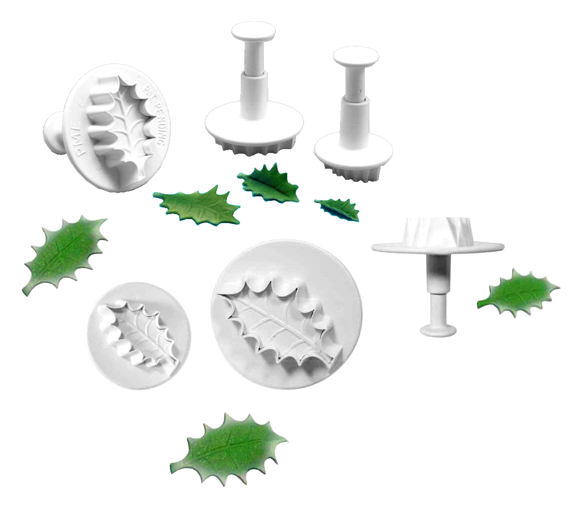 PME VEINED HOLLY LEAF Sugarpaste Icing Plunger Cutter for ...