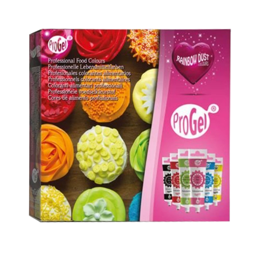Cake Decorating Rainbow Dust ProGel Set 6 Concentrated Edible Food