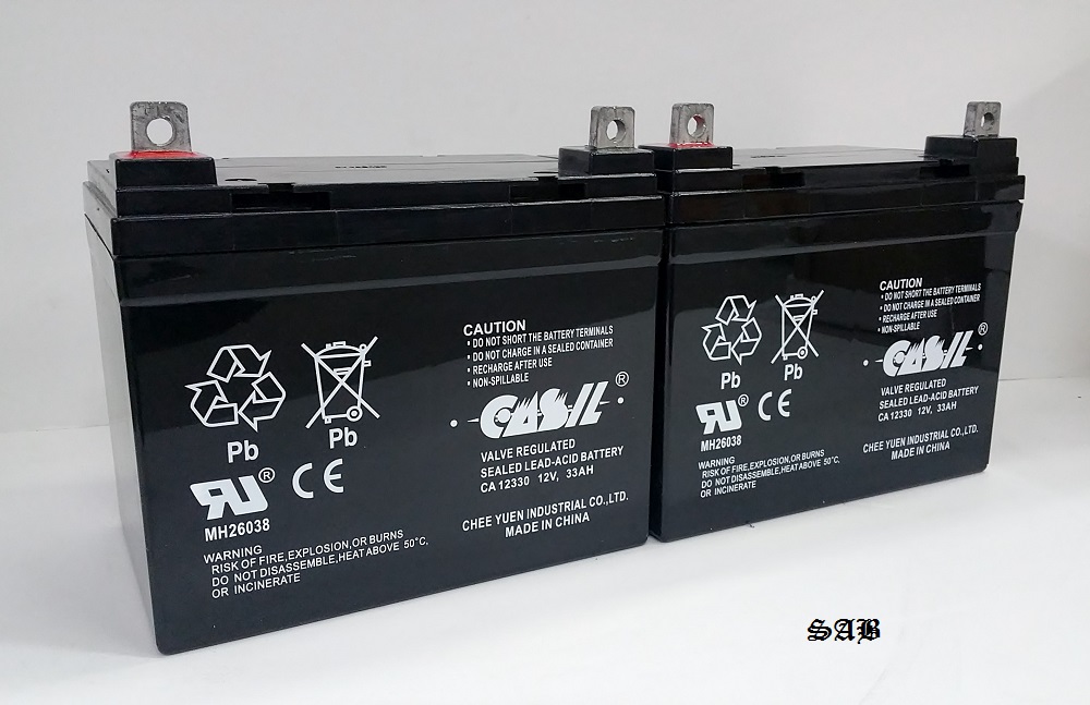 2 Casil 12V 33ah for Pride Mobility Jazzy Select 6 Replacement Battery
