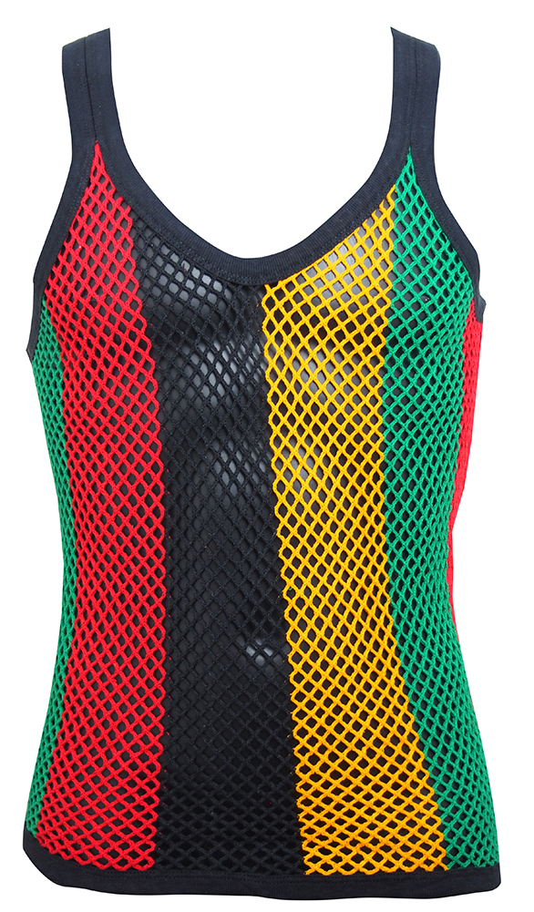 Crystal Mens 100 Cotton Stripe Mesh Fitted String Vest eBay