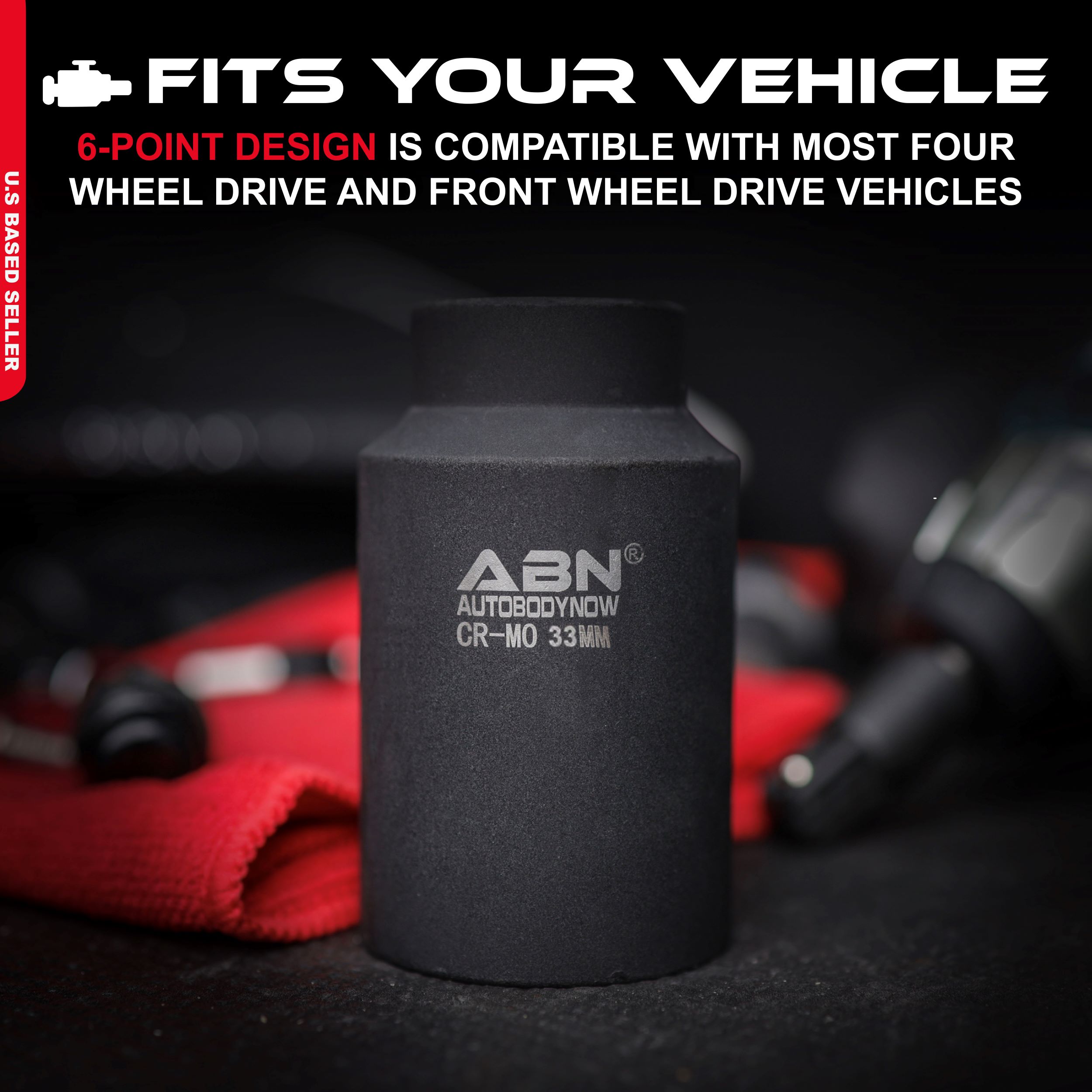 ABN Axle Nut Socket 1//2/" Inch Drive Universal for 6pt Axle Nut on Vehicles