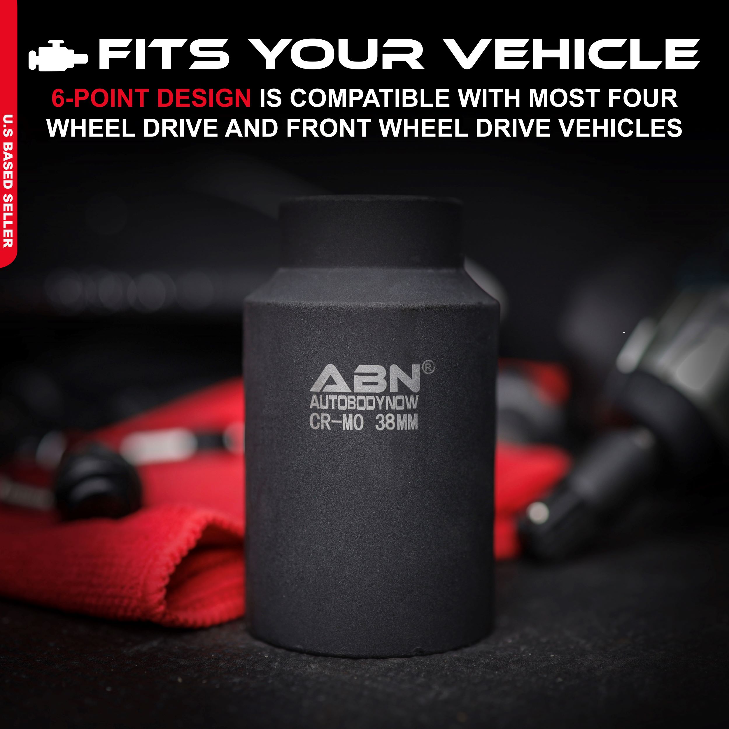ABN Axle Nut Socket 1//2/" Inch Drive Universal for 6pt Axle Nut on Vehicles