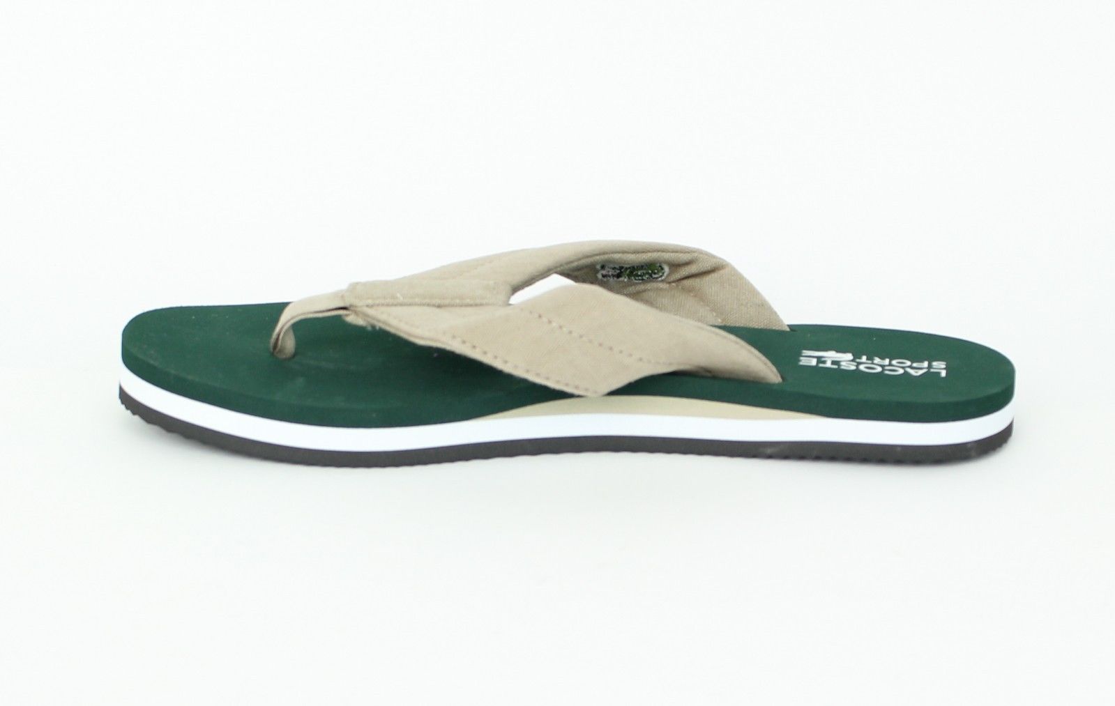 Lacoste Men's Randle Flip Flops TBR SPM Canvas Natural/Dark Green 7-29SPM00411R8 | eBay