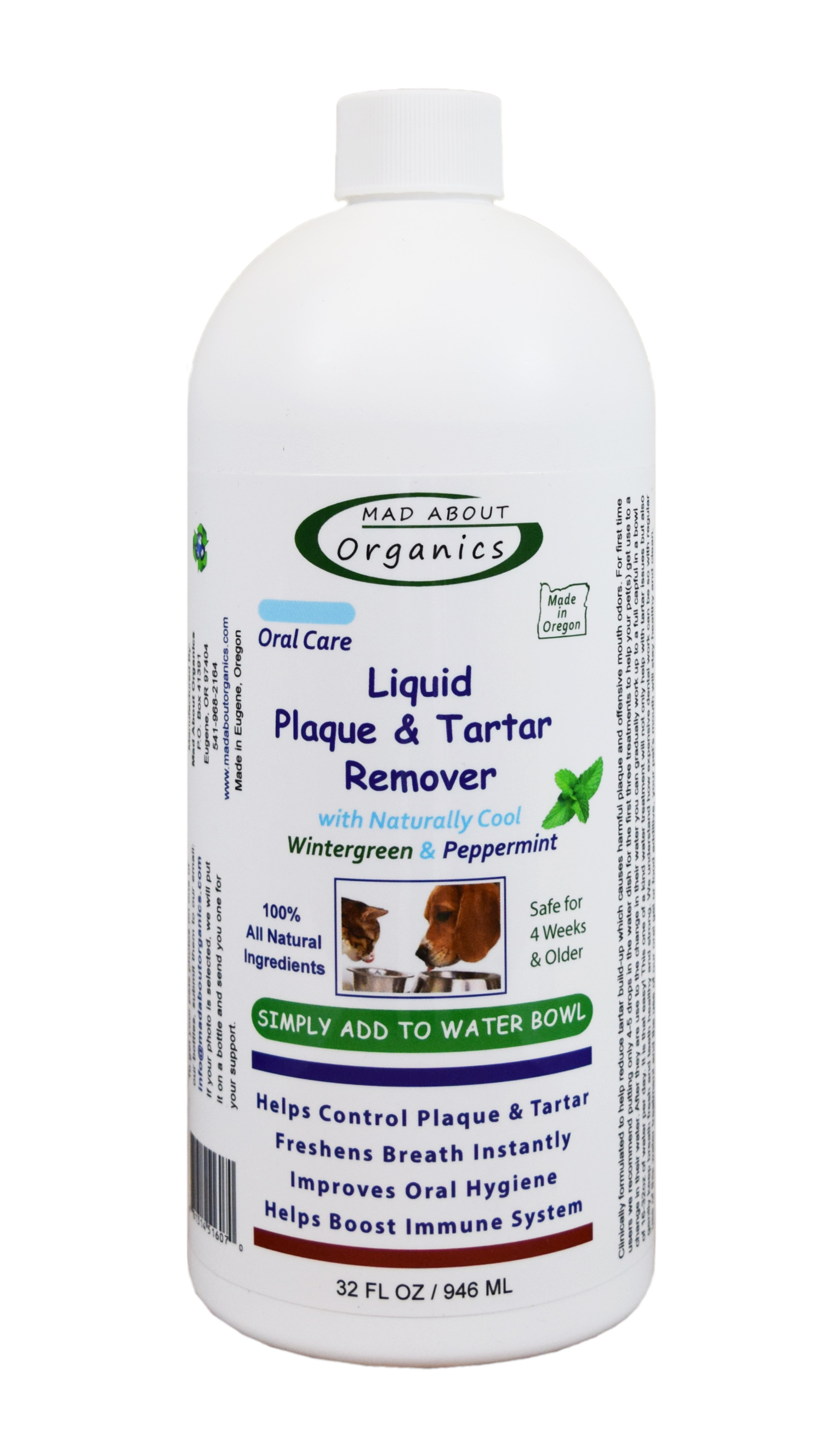 Mad About Organics All Natural Dog Cat Pet Liquid Dental Plaque & Tartar Remover eBay