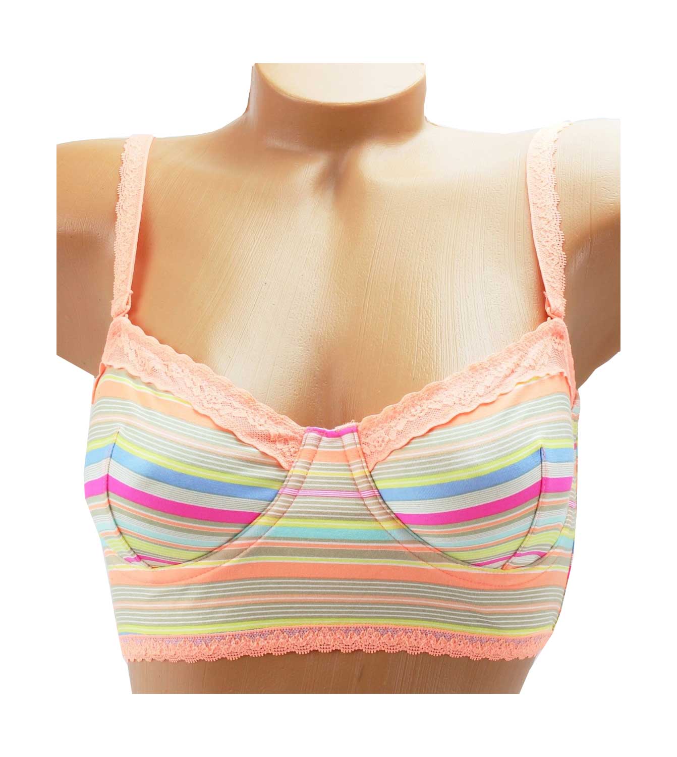 Victoria's Secret Long Line Unlined Cotton Adjustable Straps Bra