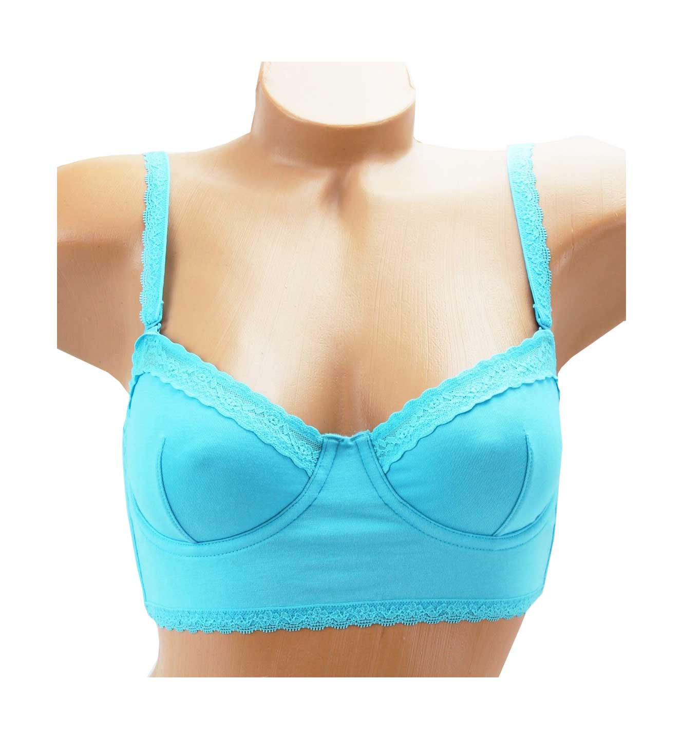 Victoria's Secret Long Line Unlined Cotton Adjustable Straps Bra