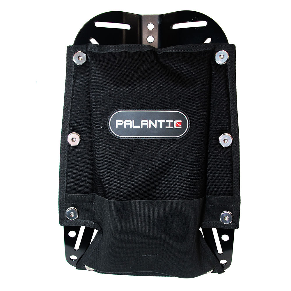 Scuba Tech Diving Aluminum Black Backplate w/ Pad & 8 Bookscrews Combo
