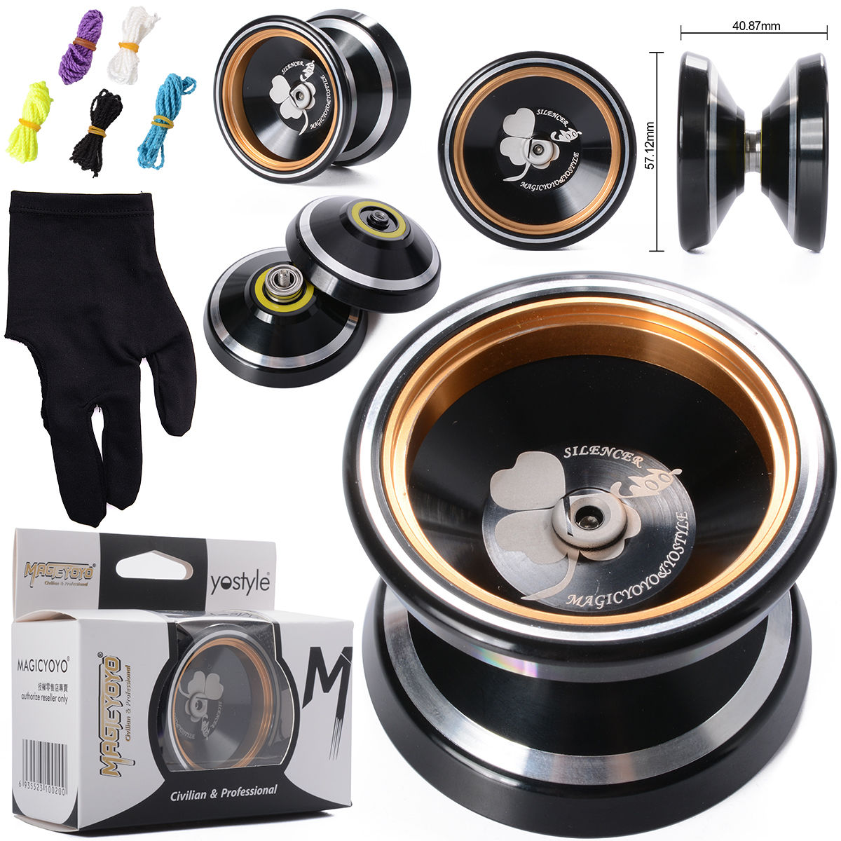 Unresponsive M001/2 Magic YOYO Alloy Aluminum Yo Yo Bearing Reel+5