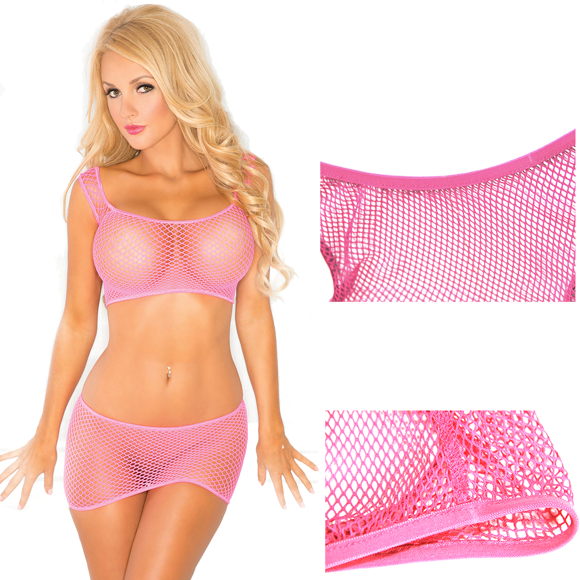 tight tiny wet pussy fishnet bikini for women