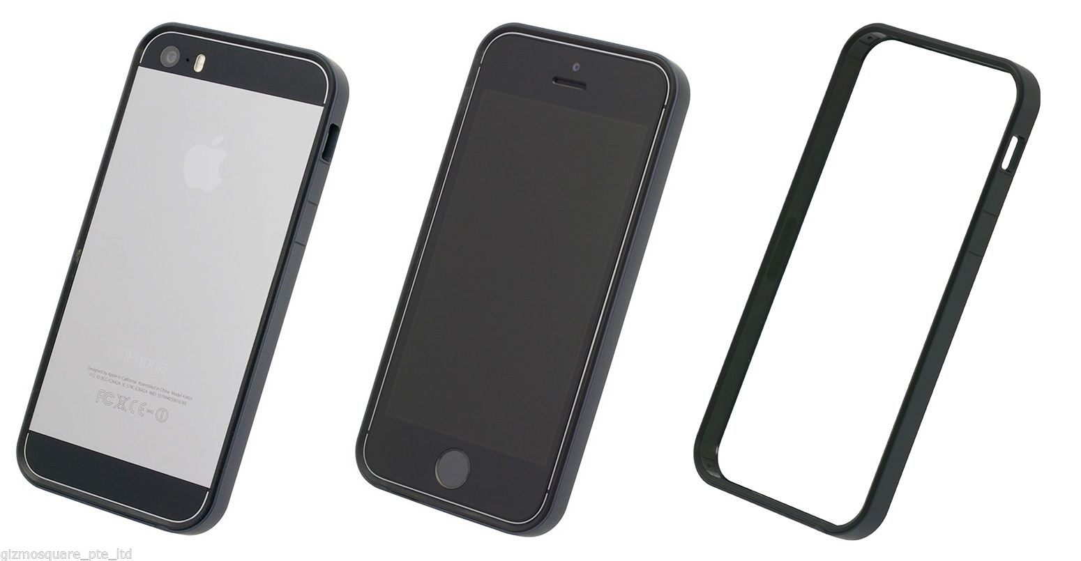 Power Support Slim Frame Flat Bumper + 2 Front & 1 Back Films For iPhone 5 5S GS - Picture 8 of 54
