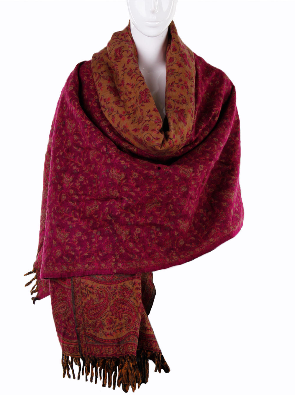 NEW WOMENS WINTER SHAWL FLORAL PAISLEY PRINTED SCARF WOOL WARM RETRO