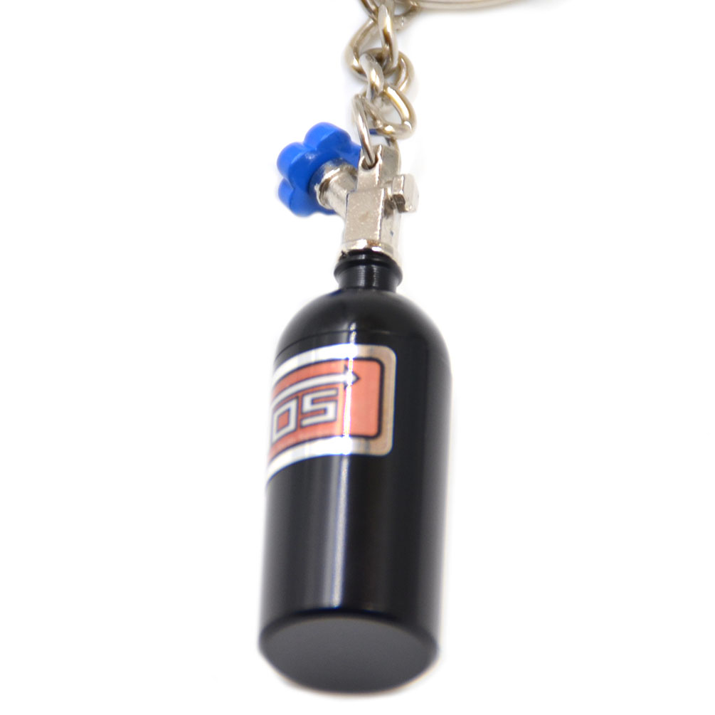 1 Pc Mini NOS Turbo Nitrous Oxide Bottle Keychain Red Black Pendant