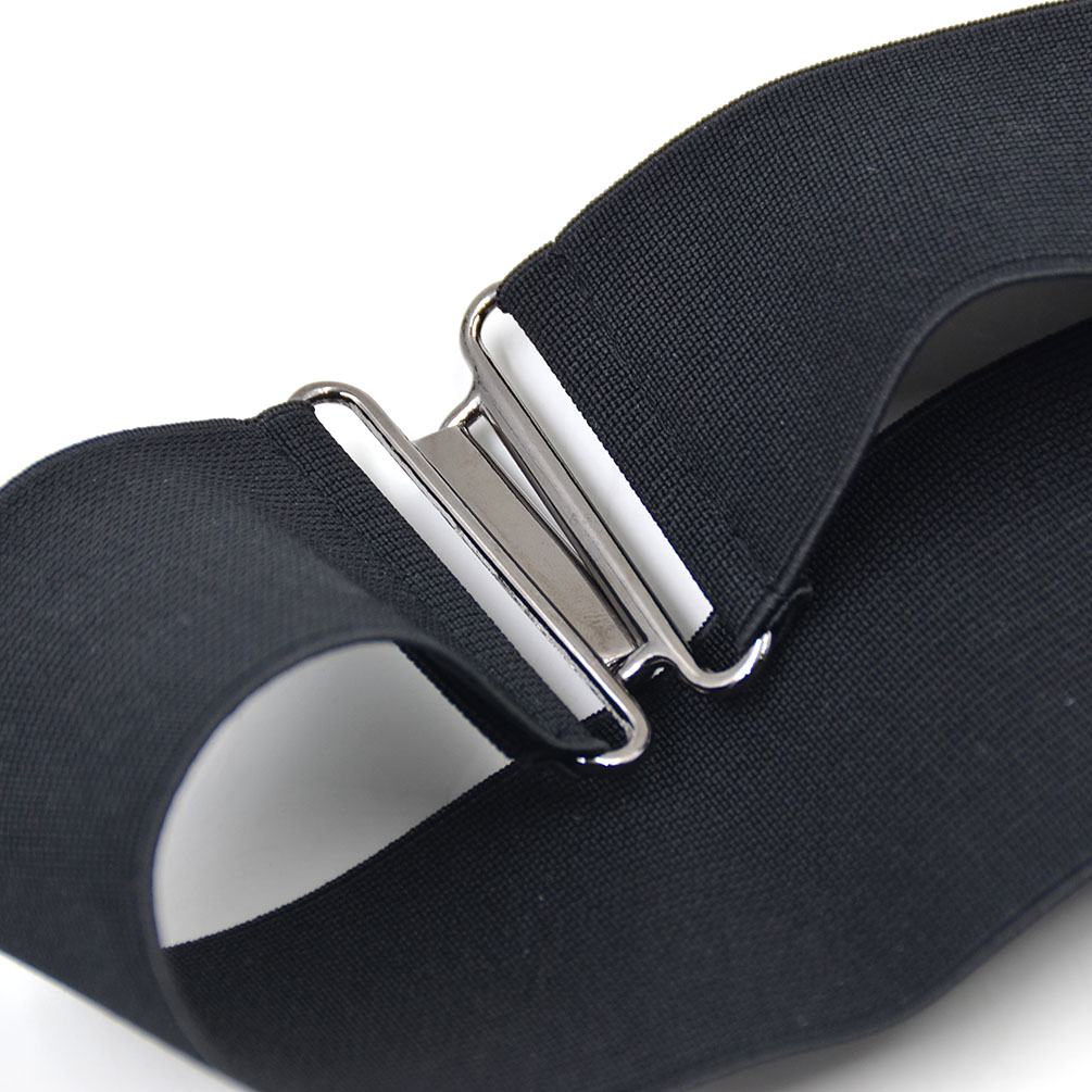 Women Black Invisible Hidden Elastic Belt With Flat Buckle No Show No