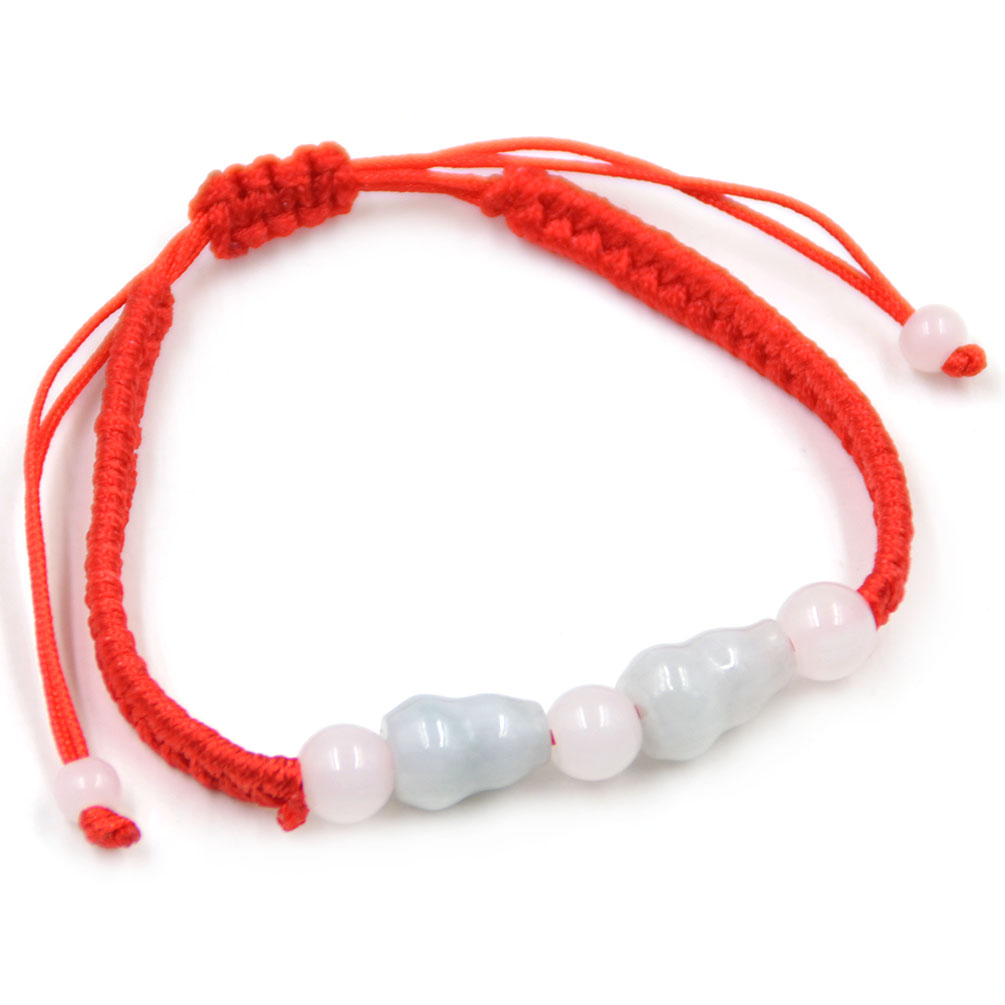 Lucky Jade Beads Charms Red String Knot Bracelet Chinese Feng Shui