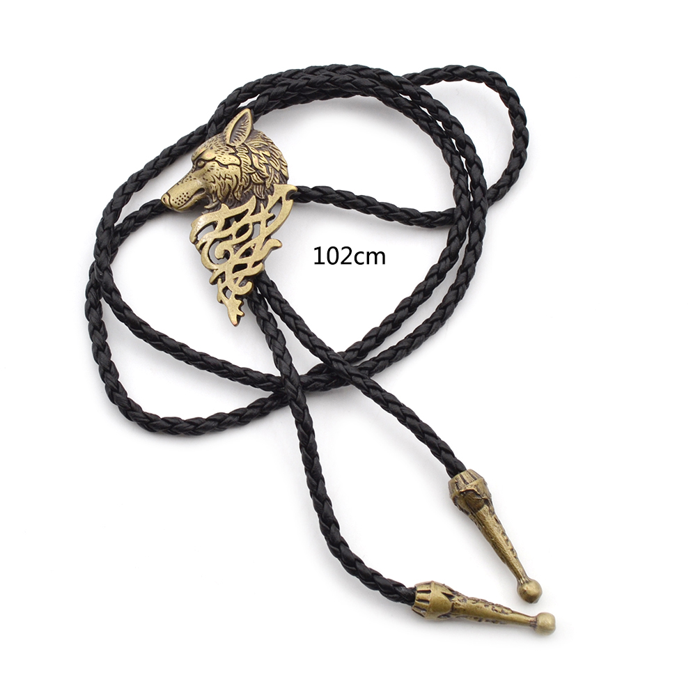 Wolf Western Bolo Bola Tie Necktie Bola Ties Cowboy Alloy Mens Forward