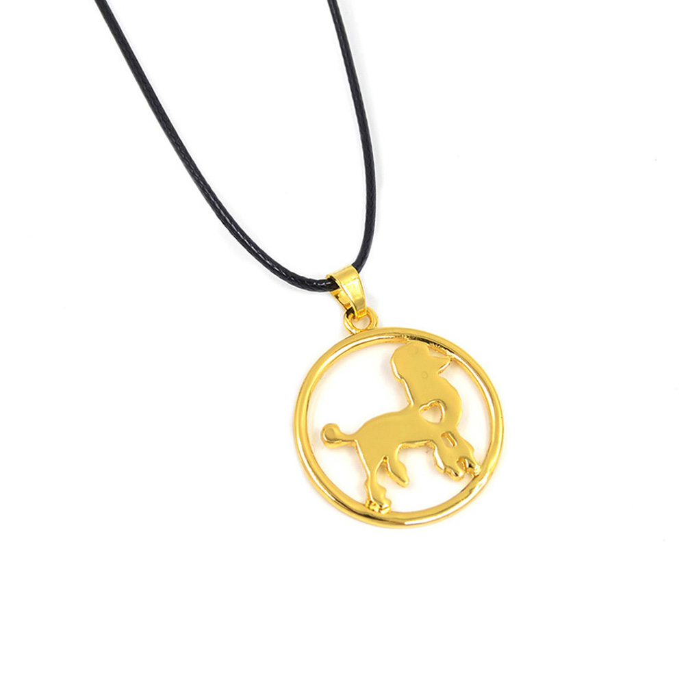 Gold Dog Puppy Charm Pendant Necklace Heart Dog Lover Jewelry For Women