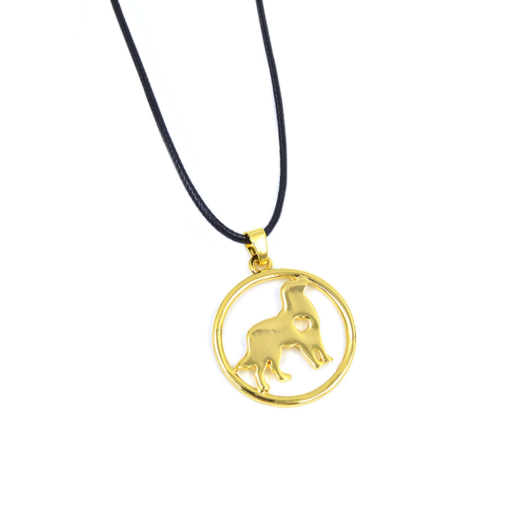 Gold Dog Puppy Charm Pendant Necklace Heart Dog Lover Jewelry For Women