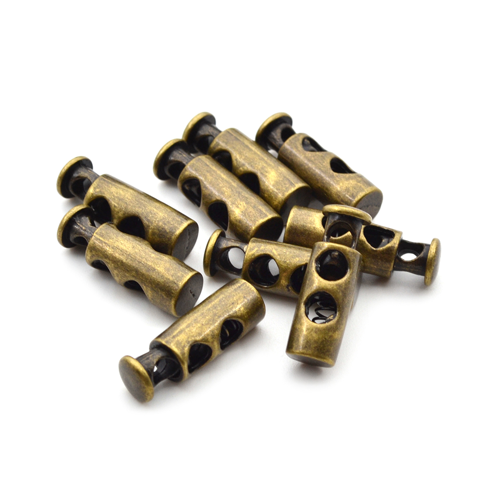 10 Pcs Metal Stopper Toggle Rope Clamp Cord Locks Clasp Buckle