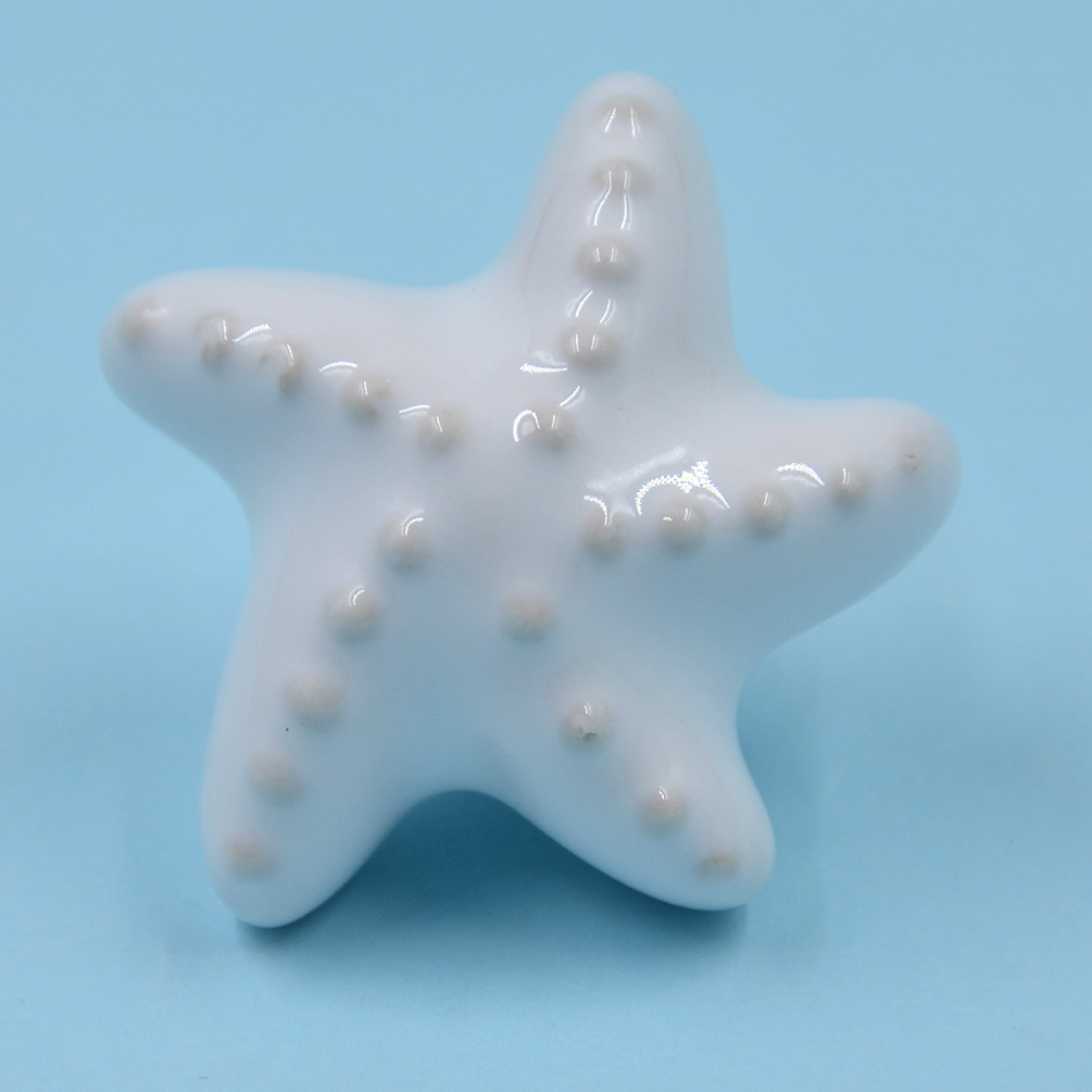 1 Pc Ceramic Starfish Dresser Pull Knob Sea Star Door Drawer