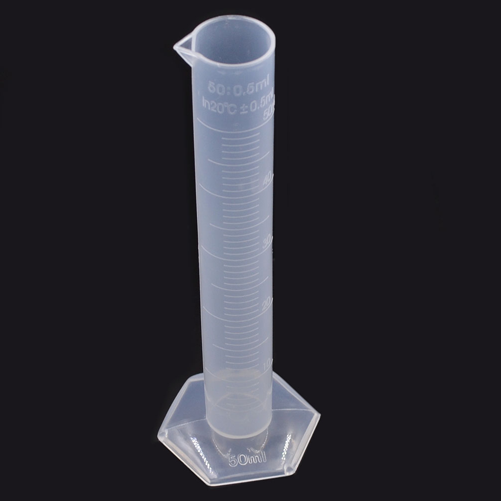 50ml Clear Graduated Laboratory Lab Test Measuring Cylinder Container