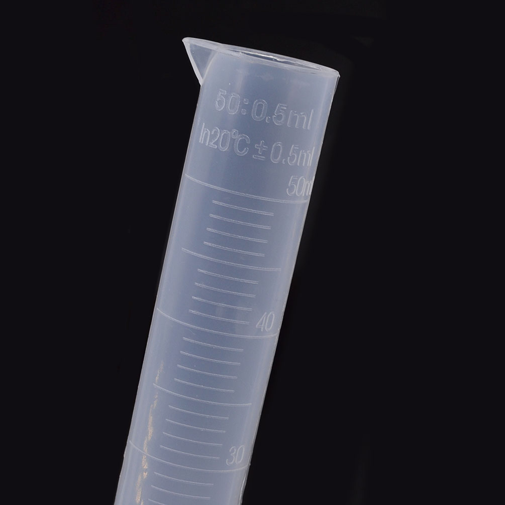 50ml Clear Graduated Laboratory Lab Test Measuring Cylinder Container
