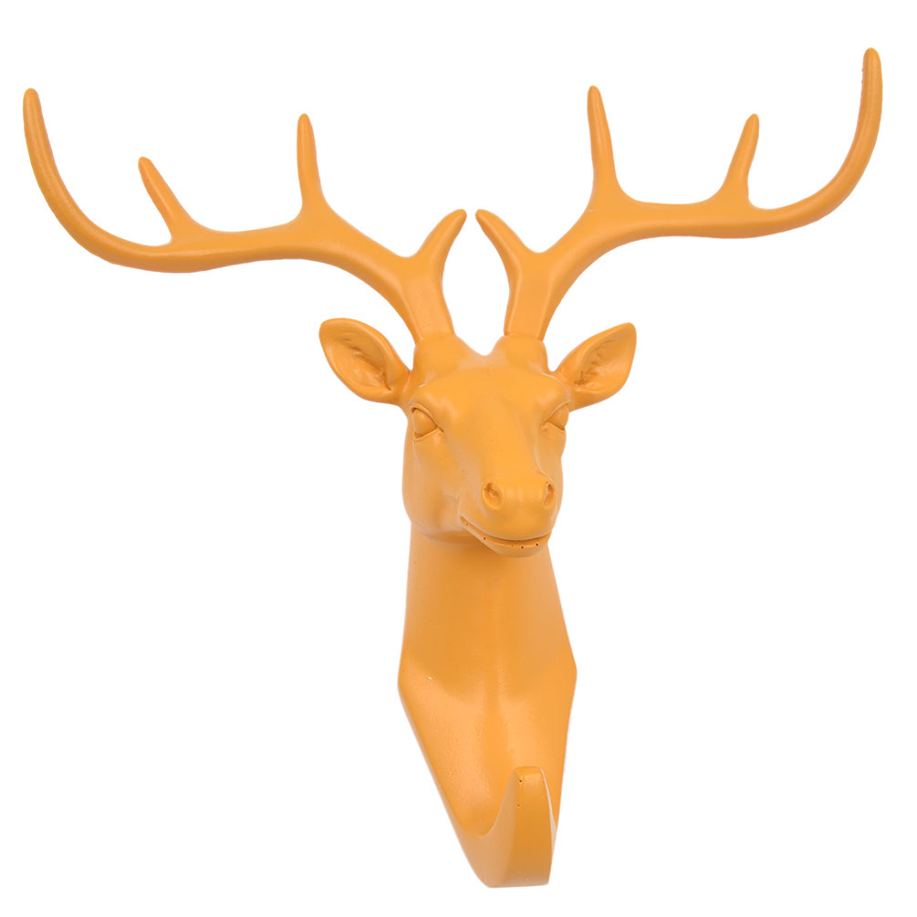 Animal Deer Stags Head Hook Wall Hanger Rack Holder Resin Art Home Room
