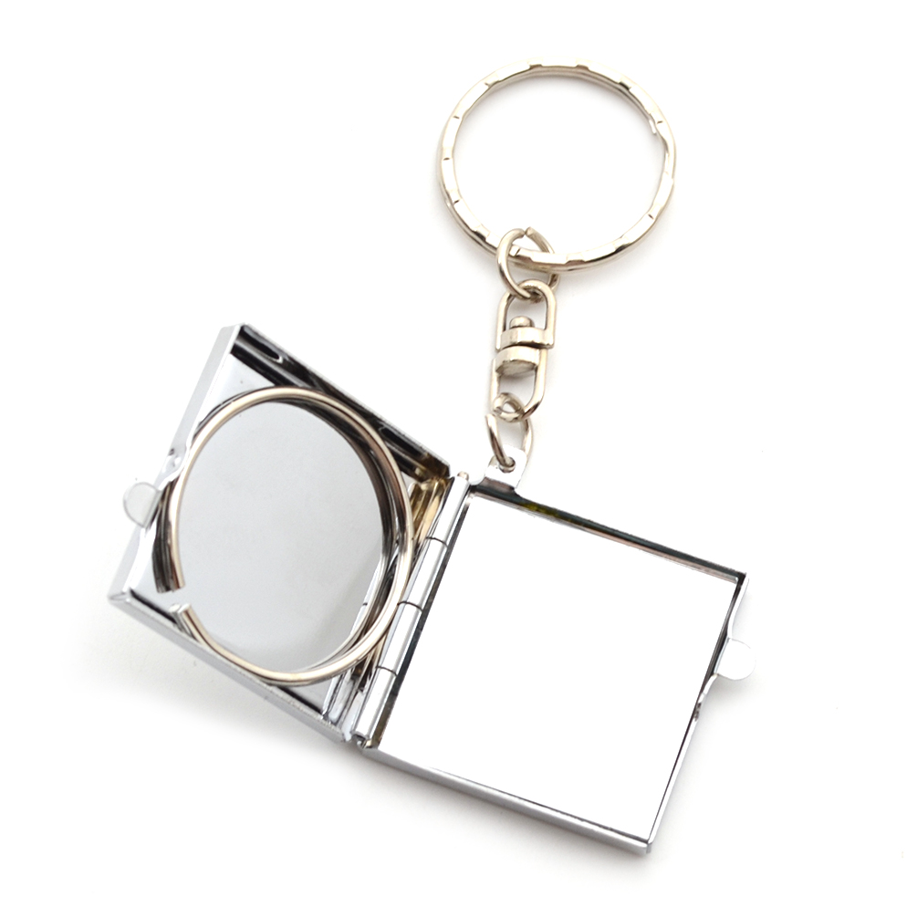 Folding Mirror Key Ring Keychain Travel Portable Compact Pocket Handbag