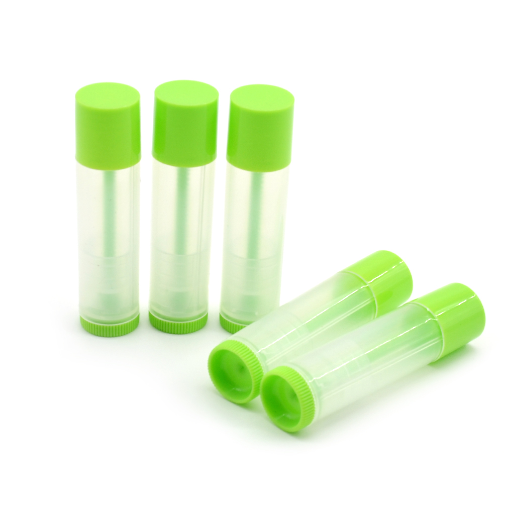 5 Pcs Empty Clear Lipstick Containers Lip Balm Tubes Caps Bulk DIY