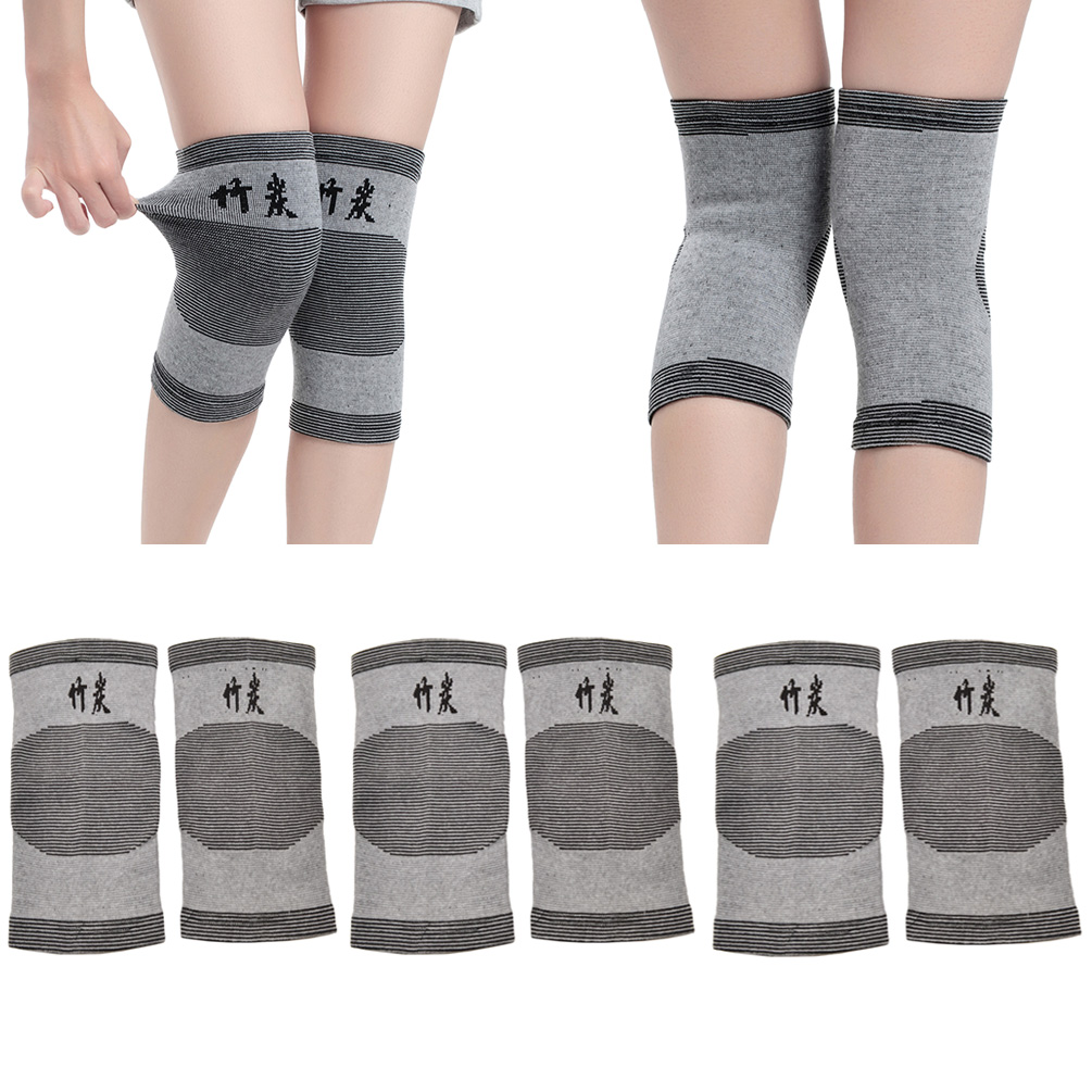 1 Pair Bamboo Charcoal Fiber Knee Joints Warmers Flexible Arthritis