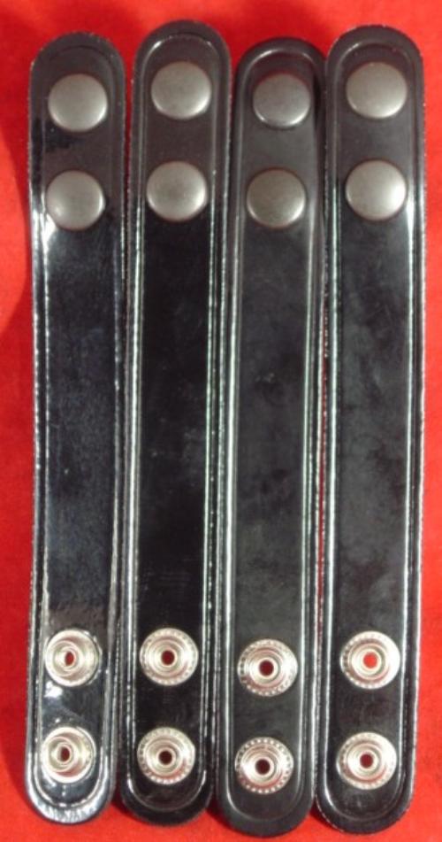 High Gloss Black Leather Duty Belt Keepers w/Snaps Set of 4 USA Mfg eBay