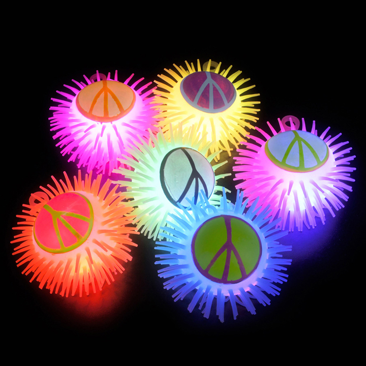 NEW LED Peace Sign Puffer Yo-Yo Ball - Squishy, Goofy Fun for Kids and Adults eBay
