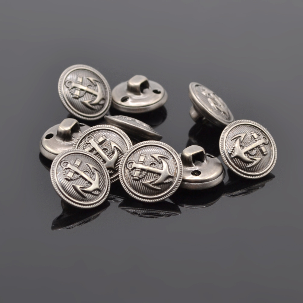 10pcs Antique Metal Shank Buttons Anchor Pattern Sewing DIY Button