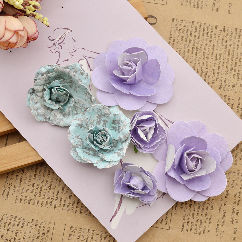 Handmade Colourful Paper Flowers DIY Scrapbooking Album Card Craft Art