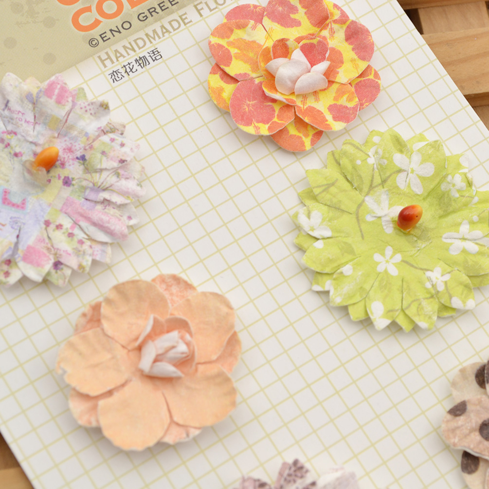 Handmade Colourful Paper Flowers DIY Scrapbooking Album Card Craft Art
