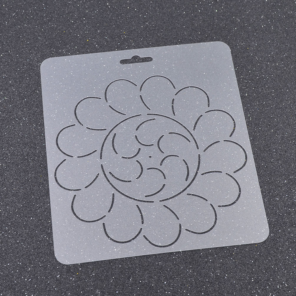 Transparent Plastic Quilting Stencil DIY Stitch Craft Coin Flower Design 1pc eBay