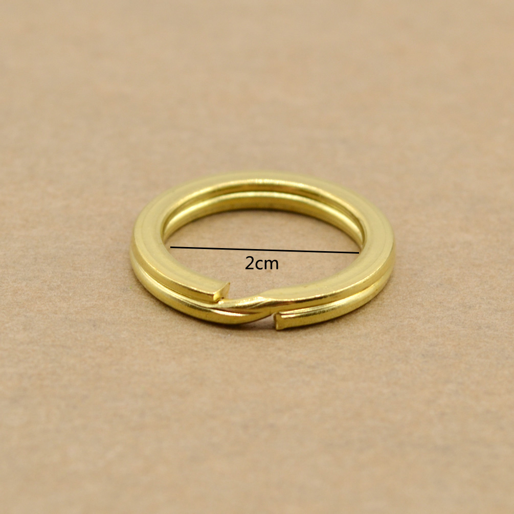 5pcs Solid Brass Copper Ring Key Chain Hook Flat Split Key Ring Holder