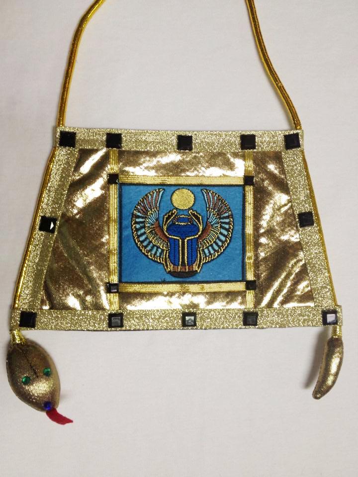 Deluxe Egyptian Handbag Scarab Purse Gold Gems Cleopatra Women Costume