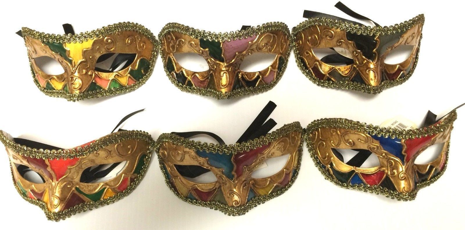 Half Eye Mask Argyle Mardi Gras Halloween Costume Accessory Adult Men Women