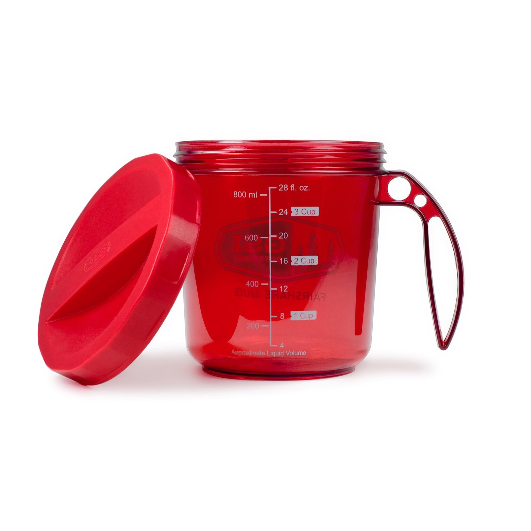 GSI Outdoors Fairshare Mug Red Camping Bowl Measuring Cup Combo w
