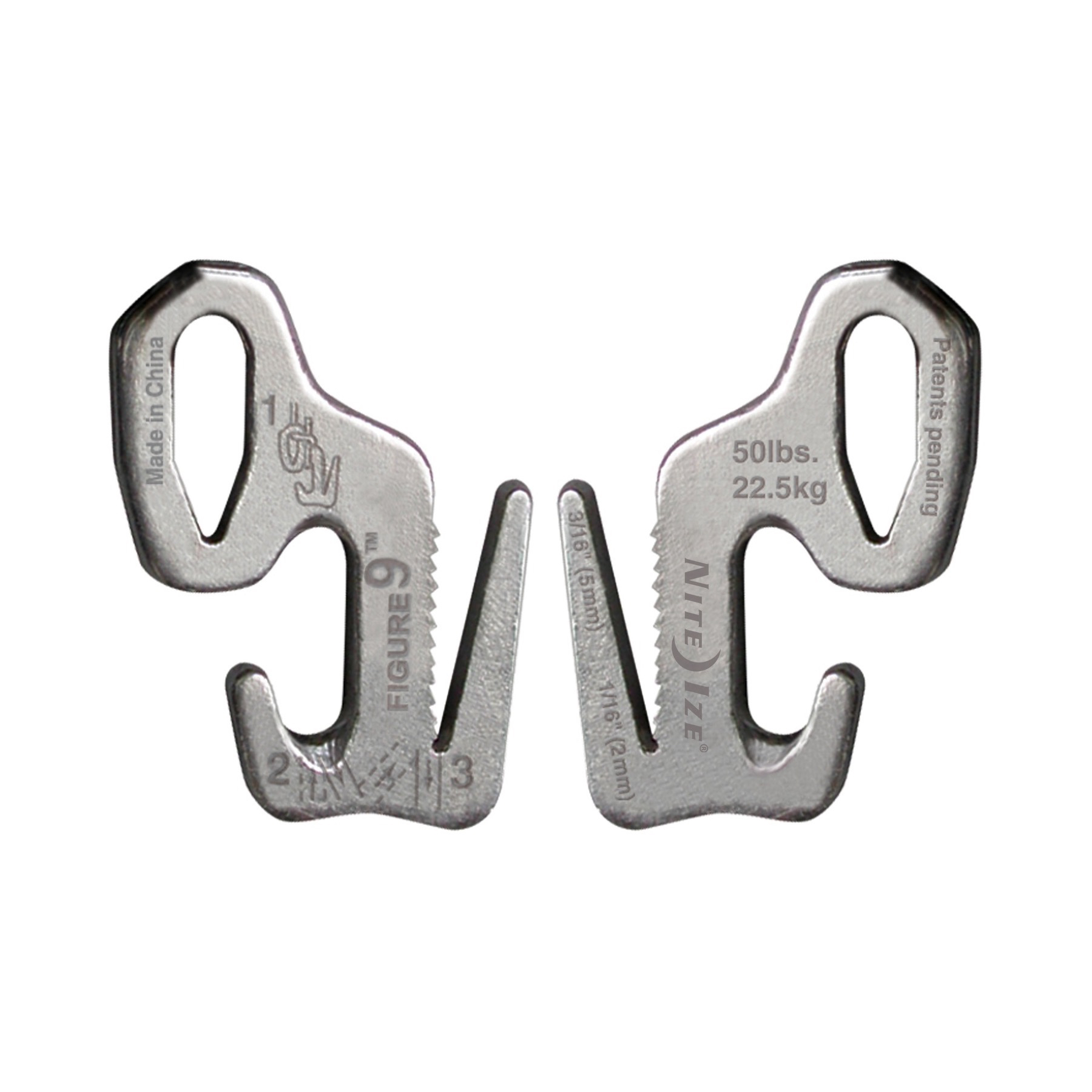 Nite Ize Figure 9 Rope Tightener Large Aluminum Tie Down Knot Tool (2