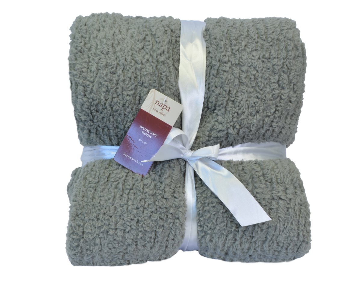 Napa® Bed Blankets, Bedspreads Soft Cozy Reversible Fuzzy Blanket 50" W