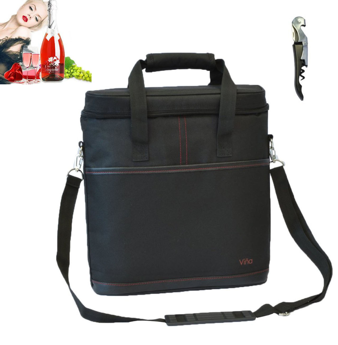 Vina® Wine Carrier Travel Wine Carrying Case Bag Picnic Cooler eBay