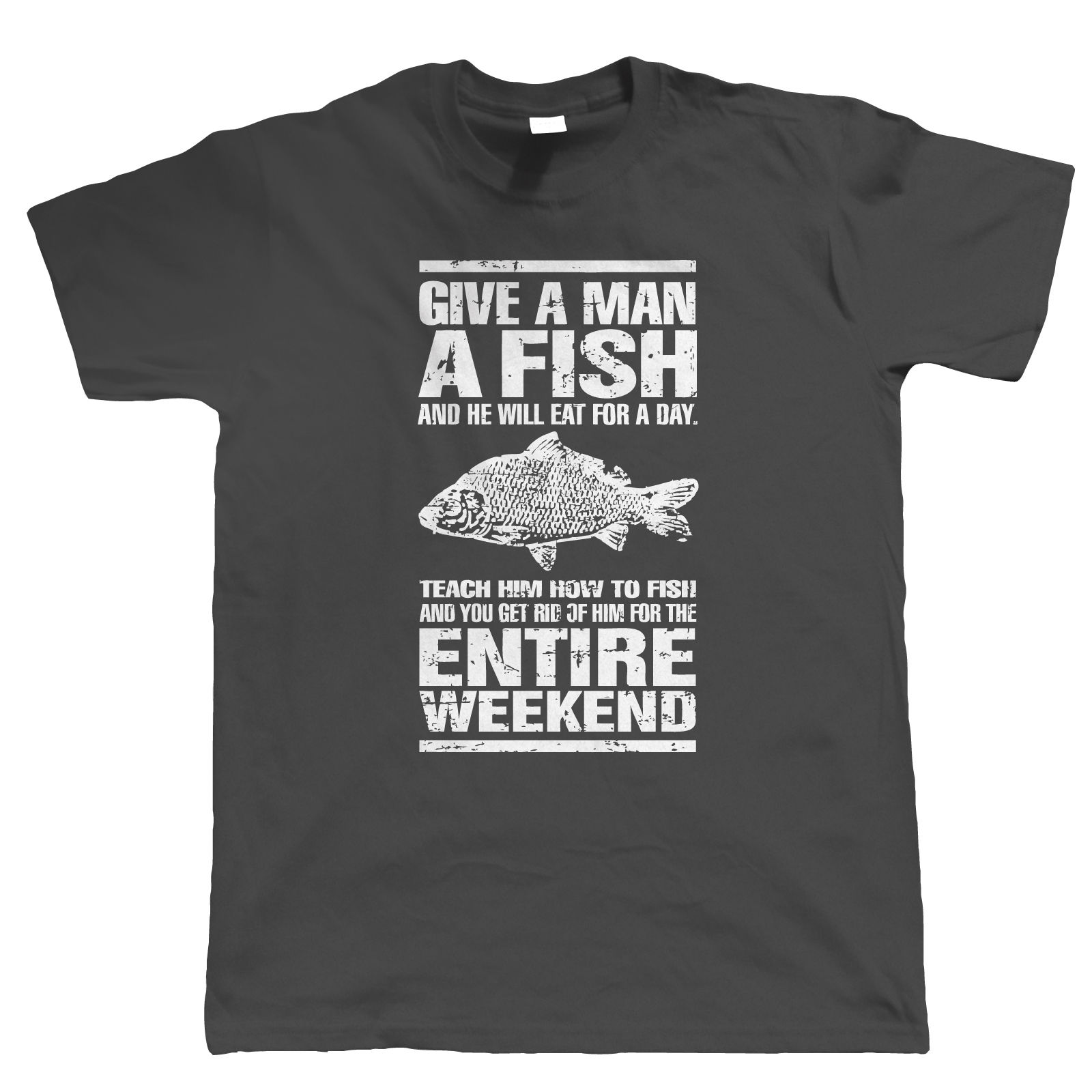 Give A Man A Fish Funny Carp Fishing T Shirt Angling Gift For Dad