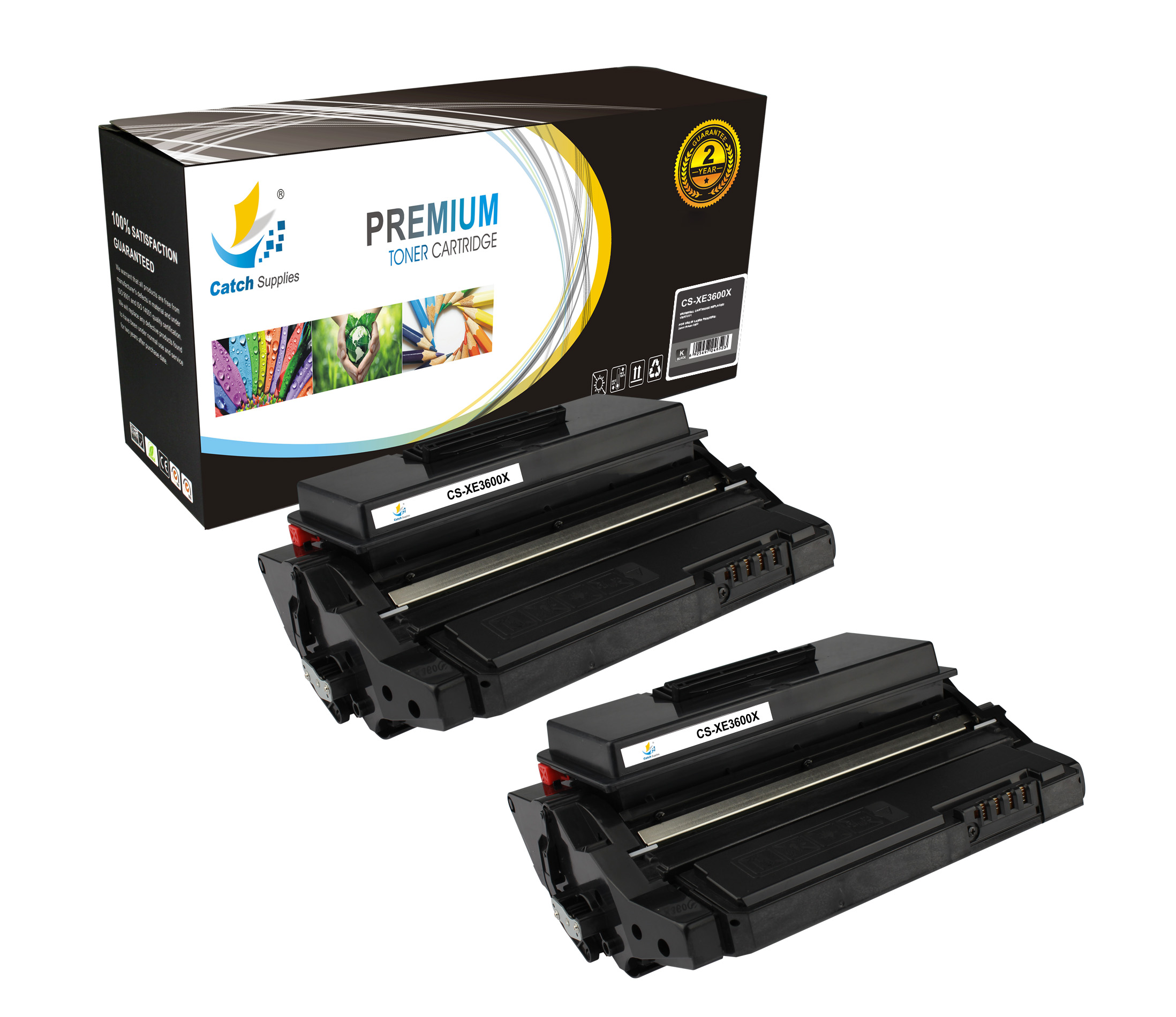 2PK Black 106R01371 High Yield Toner Cartridges for Xerox Phaser 3600 ...