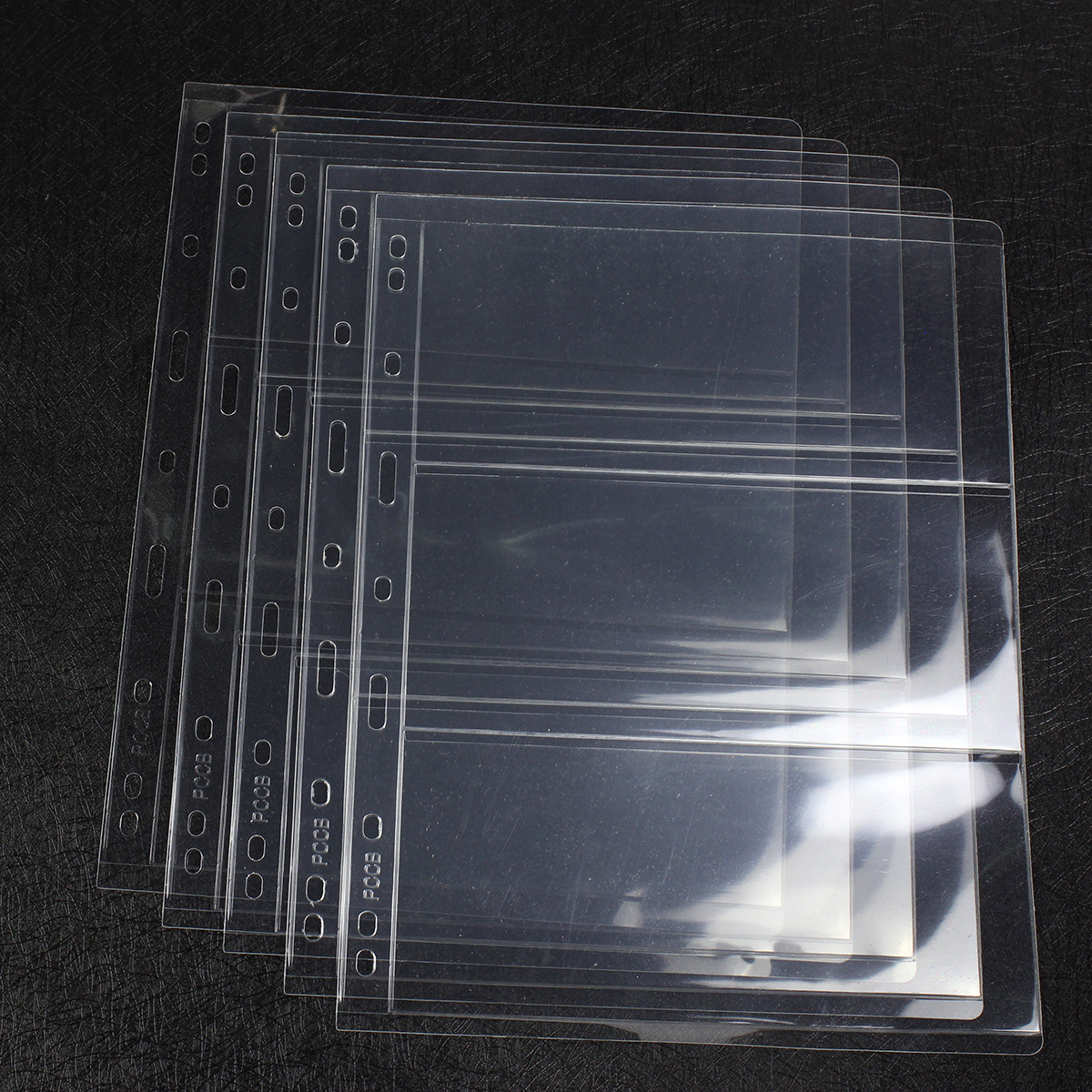 sleeves 3 Row 5pcs Stamps Coin Protector Sheets Holder Double Side