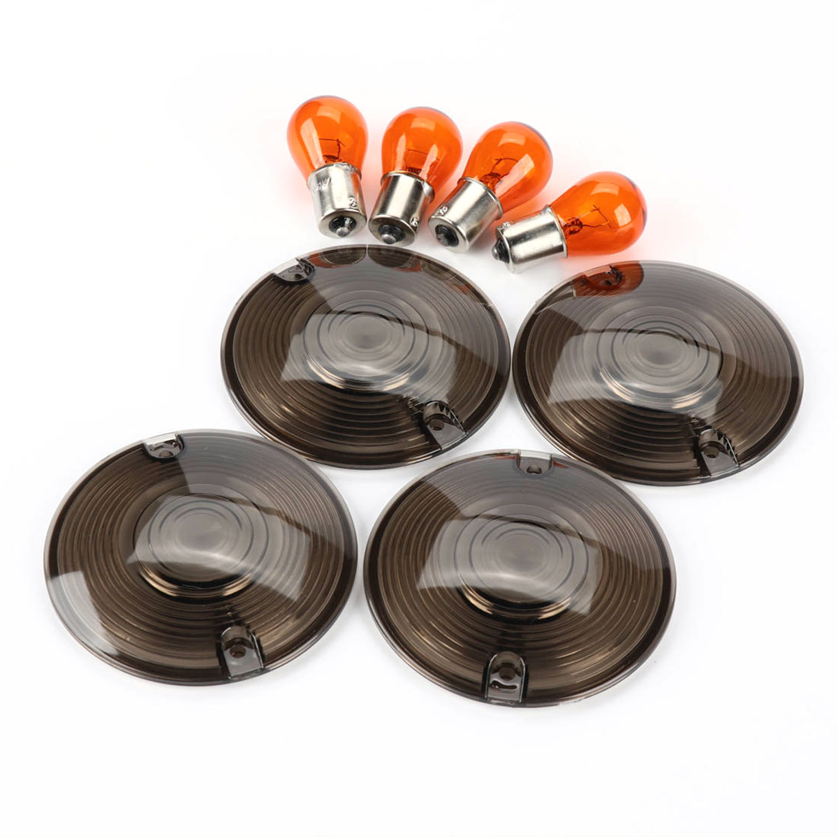 Smoked Set W/ Bulb Turn Signal Lens For Harley Davidson Electra Glides Road King eBay