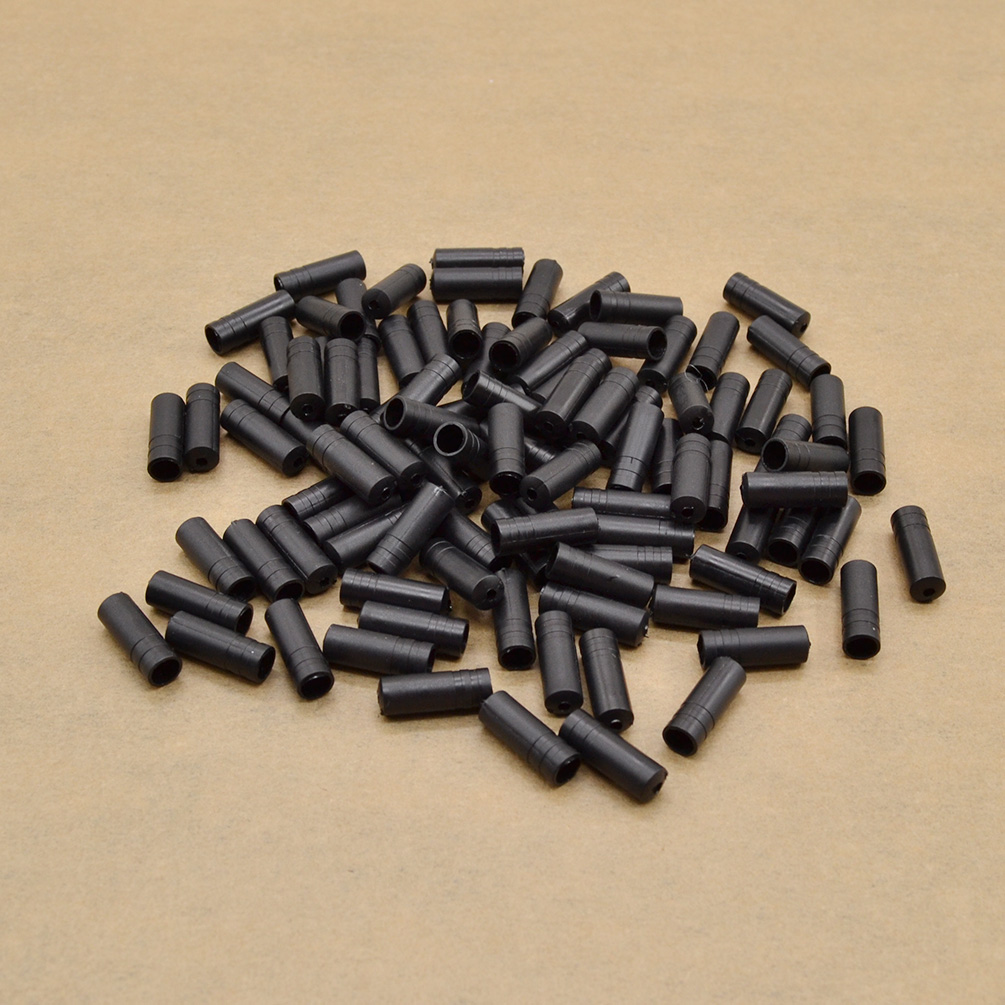 100pcs Black Bicycle Brake Cable Shift Cable Caps Wire Cover Crimp 4.15